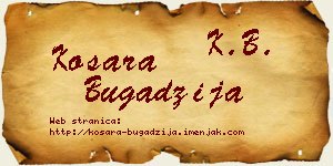 Kosara Bugadžija vizit kartica